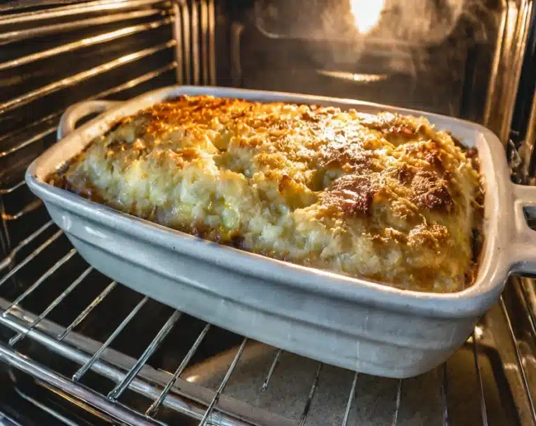 How do you reheat chicken cobbler in the oven